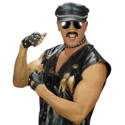 Súprava pre motorkárov/rockerov, čierna s cvočkami